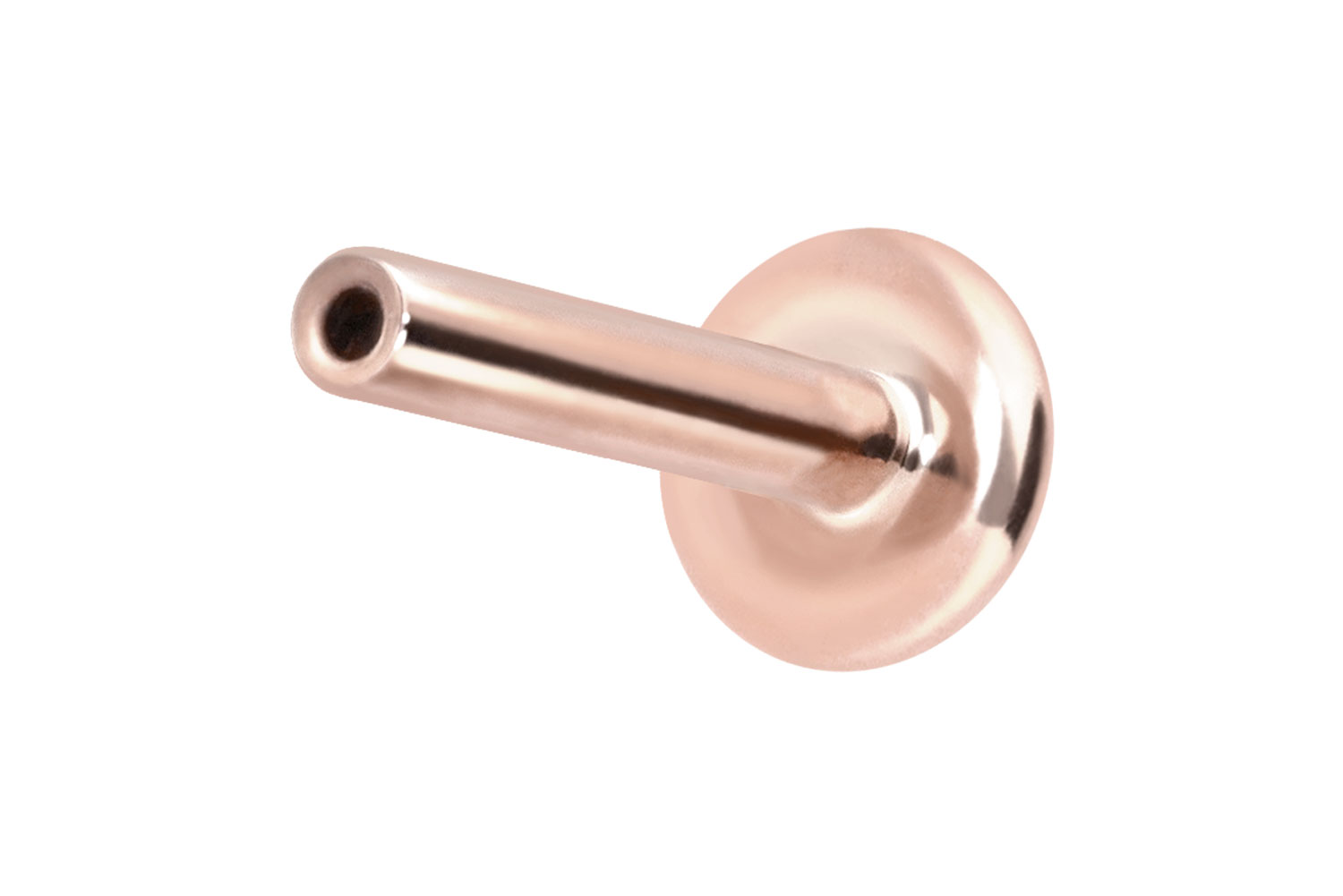 14 Karat Gold Labret Piercing mit Push Fit ohne Aufsatz